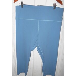 Lululemon Pants Womens 18 Blue High Rise Capri Leggings Pockets Yoga Running